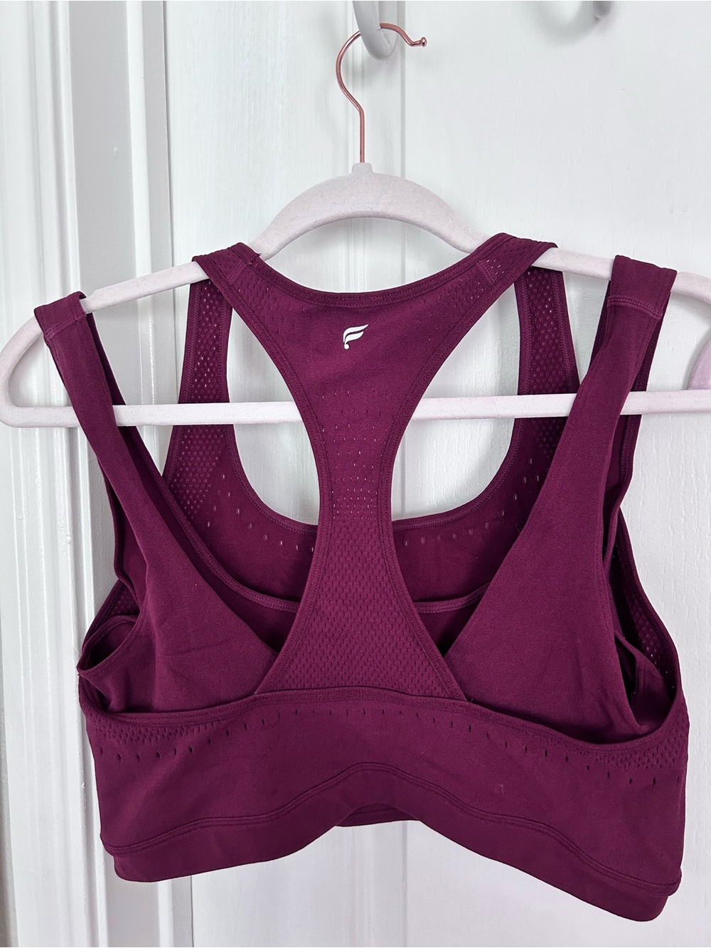 Fabletics Khloe Kardashian Seamless Sports Bra & Legging Set - burgandy - Picture 3 of 5